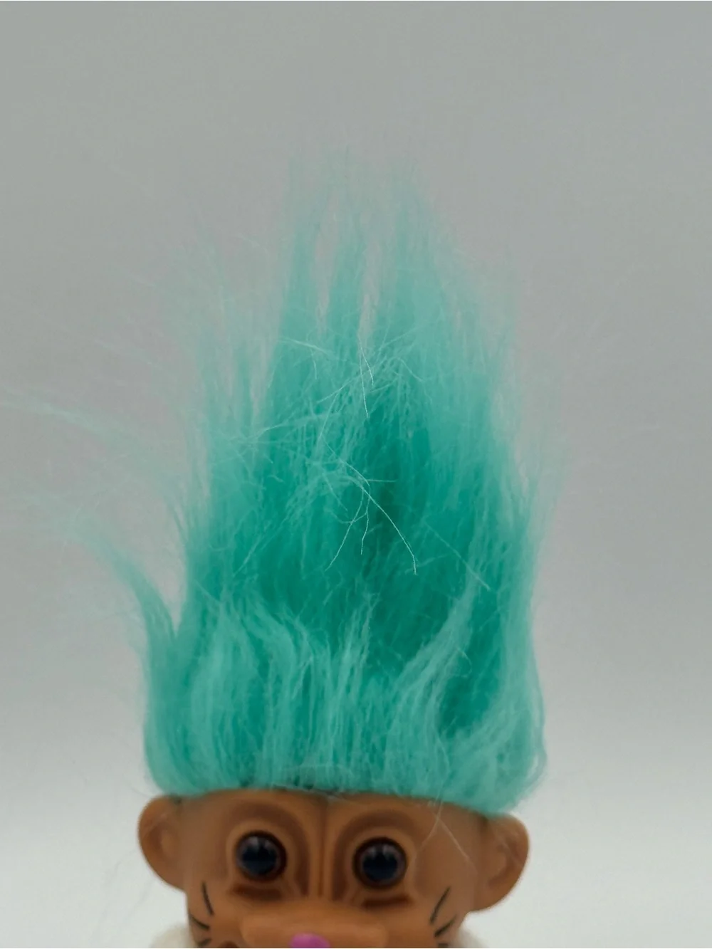 Vtg Russ Berrie Easter Bunny‎ Troll Doll Blue Hair Pastel Sweater 7 Inch